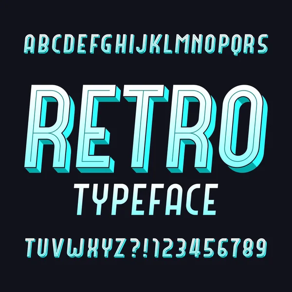 Bokstavskrift Retro Alfabetet Vintage Skrifttype Skriv Bokstaver Tall Skrifttype Alle – stockvektor