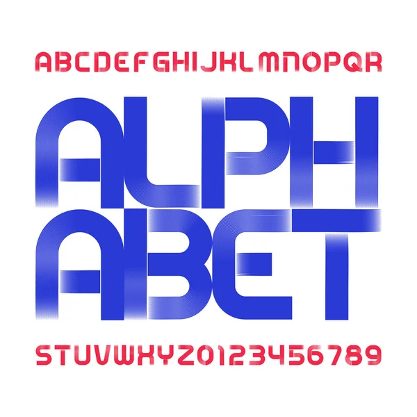 Abstracte Moderne Alfabet Lettertype Decoratieve Type Letters Cijfers Vector Lettertypen — Stockvector