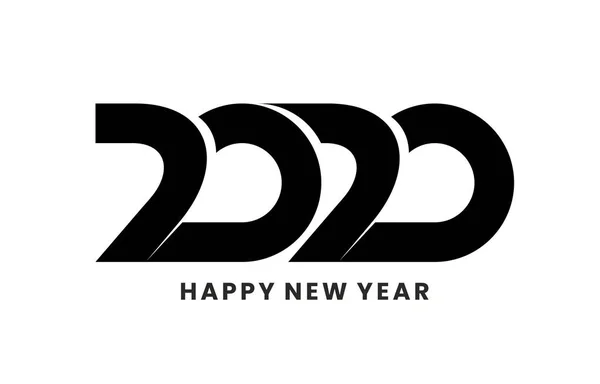 Diseño Del Logo 2020 Con Texto Feliz Año Nuevo Aislado — Vector de stock