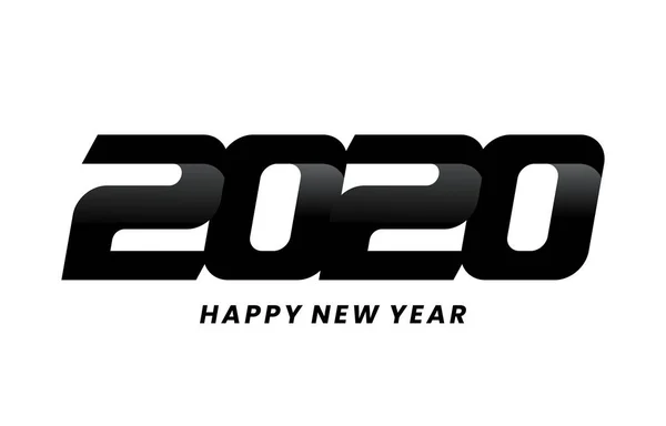2020 Logo Tasarımı Mutlu Yıllar Mesajı Beyaz Arka Planda Izole — Stok Vektör