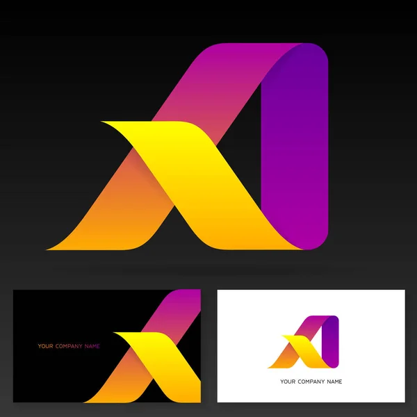 Lettre Logo Design Signe Vectoriel Coloré Modèles Cartes Visite Illustration — Image vectorielle