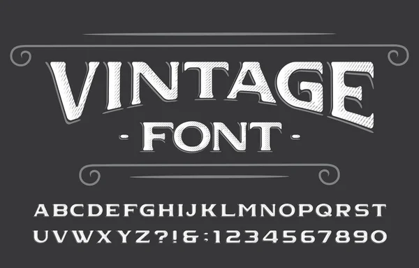 Vintage Alphabet Schrift Alte Buchstaben Und Zahlen Aktienvektortyposkript Für Ihr — Stockvektor