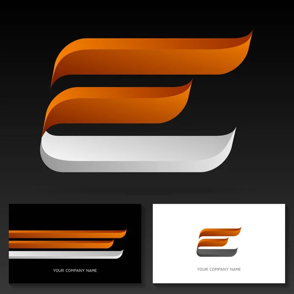 文字Eのロゴデザイン現代の動的ベクトル記号 名刺テンプレート ストックベクトルイラスト — ストックベクタ