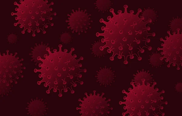 Covid Corona Virus Concetto Virus Wuhan Dalla Cina Sfondo Rosso — Vettoriale Stock