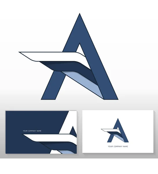 Letra Logo Design Signo Vectorial Con Ala Plantillas Tarjetas Visita — Vector de stock