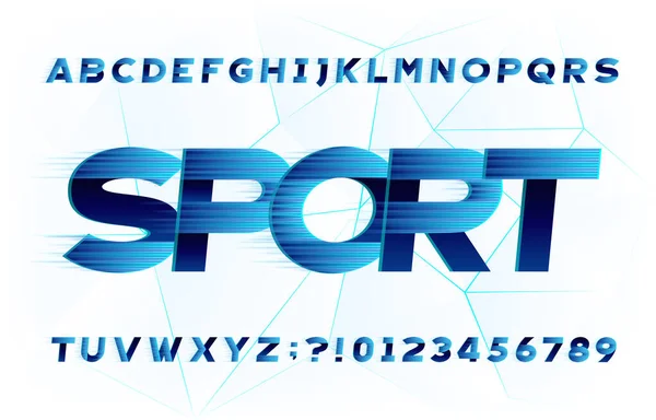 Спортивный Алфавит Высокоскоростной Эффект Буквы Цифры Ярком Фоне Векторный Шрифт — стоковый вектор