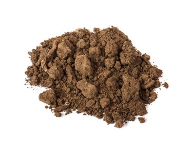 Beyaz bir arka plan üzerinde verimli topraklar