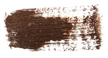 Beyaz arka plan üzerinde kahverengi yağlı boya leke