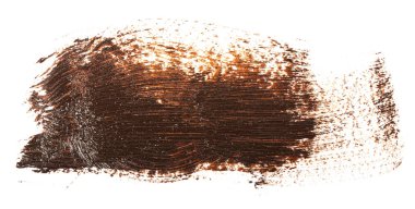 Beyaz arka plan üzerinde kahverengi yağlı boya leke