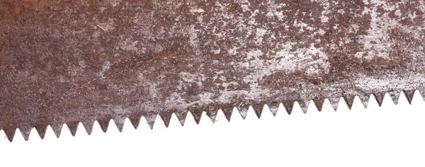 Part of rusty saw blade. Isolated on white background