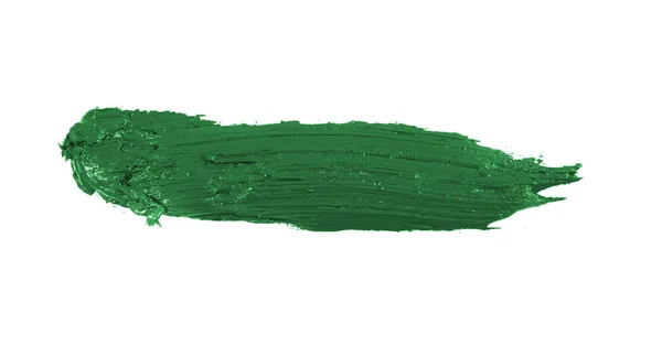Mancha de tinta verde isolada sobre fundo branco — Fotografia de Stock