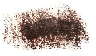 Beyaz arka plan üzerinde kahverengi yağlı boya leke