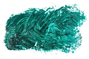 beyaz zemin üzerine yeşil yağlı boya leke