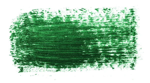 Розмити зелену олійну фарбу на білому фоні — стокове фото