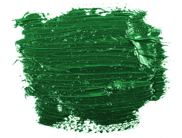 Beyaz zemin üzerine yeşil yağlı boya leke — Stok fotoğraf