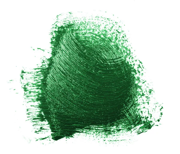 Smużenie, Zielona Farba olejna na białym tle — Zdjęcie stockowe