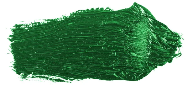 Beyaz zemin üzerine yeşil yağlı boya leke — Stok fotoğraf