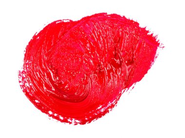 Beyaz zemin üzerine kırmızı yağlı boya lekesi