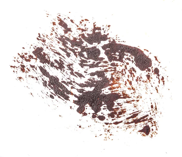 Stain of oil brown paint on white background — Stock Photo, Image