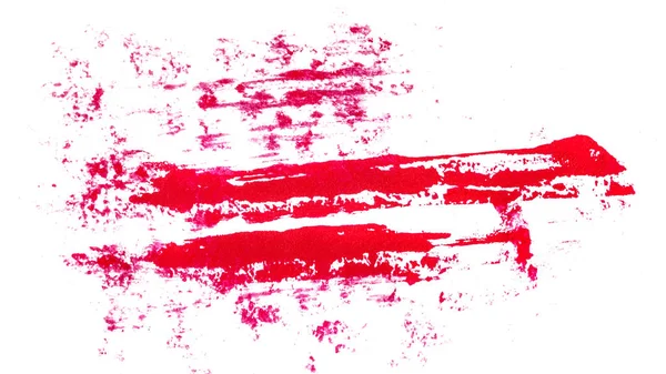 Beyaz zemin üzerine kırmızı yağlı boya lekesi — Stok fotoğraf