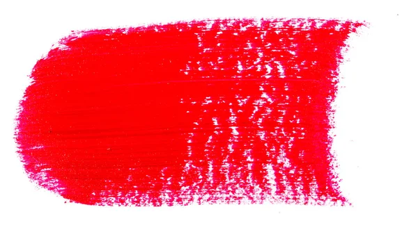 白い背景の赤いオイル塗料の汚れ — ストック写真