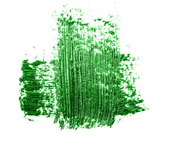 Mancha de tinta verde óleo no fundo branco — Fotografia de Stock