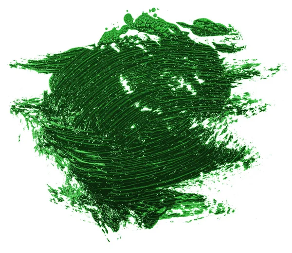 Fläckar av olja grön färg på vit bakgrund — Stockfoto