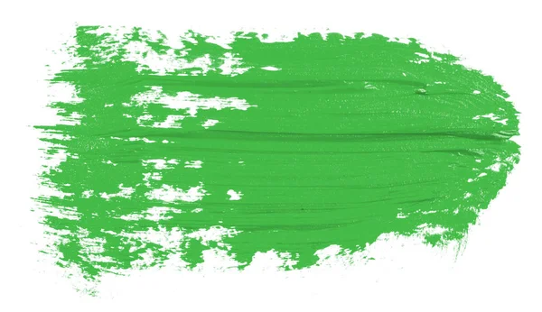 Mancha de pintura verde al óleo sobre fondo blanco —  Fotos de Stock