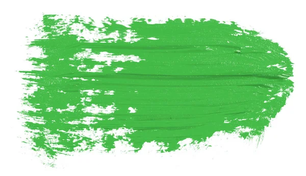 Mancha de pintura verde al óleo sobre fondo blanco — Foto de Stock