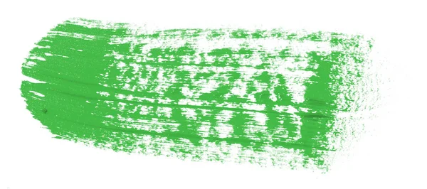 Mancha de pintura verde al óleo sobre fondo blanco — Foto de Stock