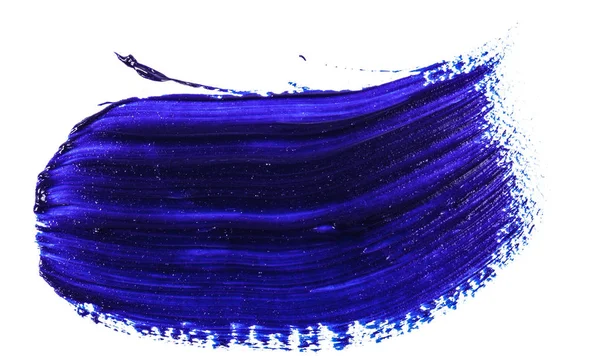 Macchia di vernice ad olio blu su sfondo bianco — Foto Stock