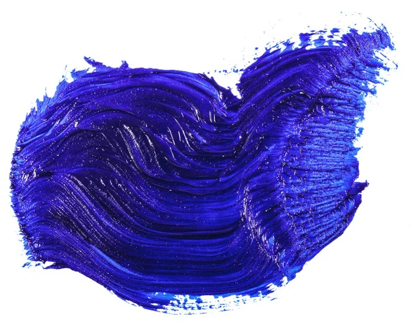 Stain of blue oil paint on white background — Stock Photo, Image