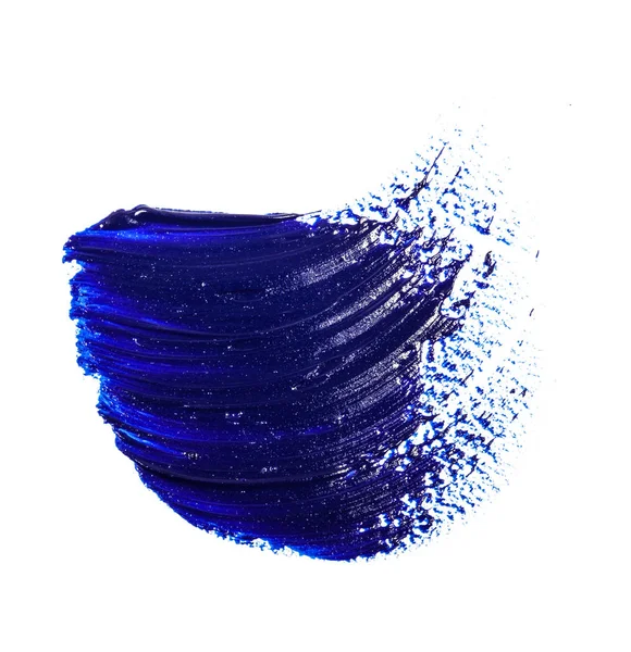 Мазок Синей Масляной Краски Белом Фоне — стоковое фото