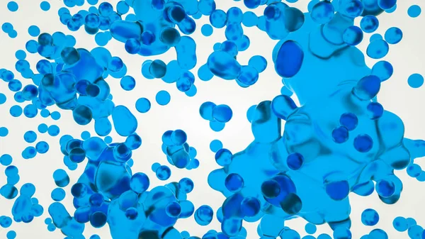 Figura tridimensional abstracta transparente azul sobre una ba blanca —  Fotos de Stock
