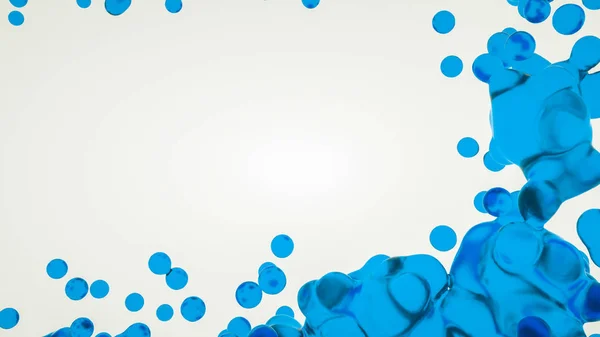 Niebieska przezroczysta abstrakcyjna trójwymiarowa postać na białej ba — Zdjęcie stockowe