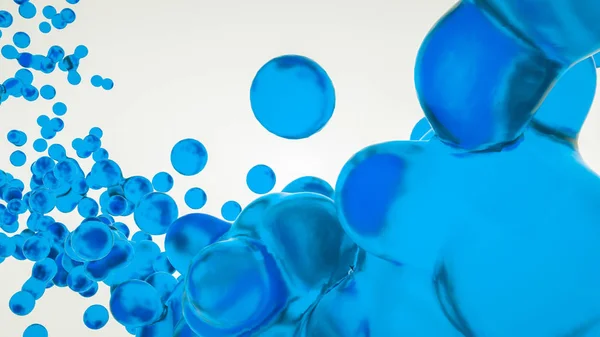 Figura tridimensional abstracta transparente azul sobre una ba blanca — Foto de Stock