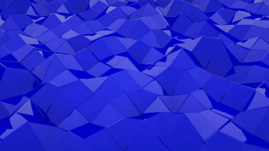 Koyu mavi alçak polimer arka plan. 3d resimleme.