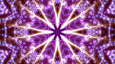 Mor yuvarlak parlak parçacıklardan oluşan kaleydoskop desenleri. abstra