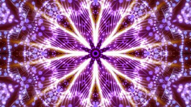 Mor yuvarlak parlak parçacıklardan oluşan kaleydoskop desenleri. abstra