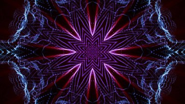 Mor yuvarlak parlak parçacıklardan oluşan kaleydoskop desenleri. abstra