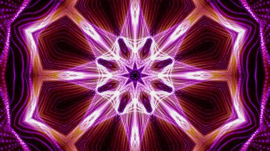 Mor yuvarlak parlak parçacıklardan oluşan kaleydoskop desenleri. abstra