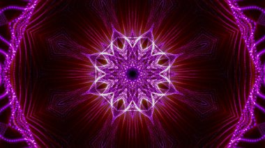 Mor yuvarlak parlak parçacıklardan oluşan kaleydoskop desenleri. abstra