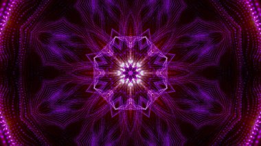 Mor yuvarlak parlak parçacıklardan oluşan kaleydoskop desenleri. abstra
