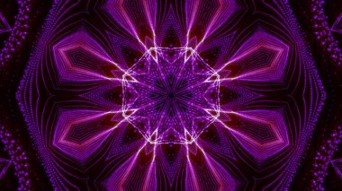 Mor yuvarlak parlak parçacıklardan oluşan kaleydoskop desenleri. abstra