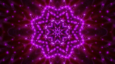 Mor yuvarlak parlak parçacıklardan oluşan kaleydoskop desenleri. abstra