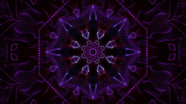 Mor yuvarlak parlak parçacıklardan oluşan kaleydoskop desenleri. abstra