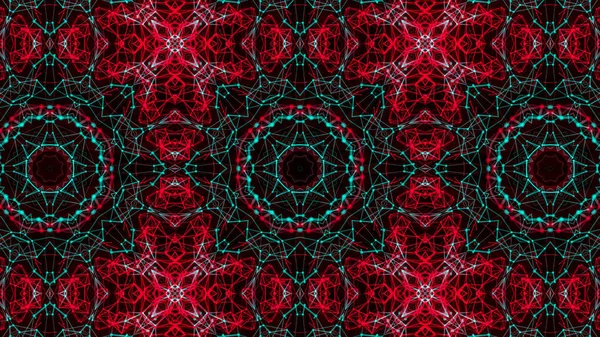 Elvont kaleidoszkóp minta. vörös-türkiz formák háttér. — Stock Fotó