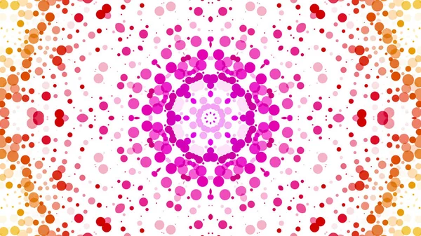 Kaleidoscope patterns of multicolored round particles on a white — Stock Photo, Image