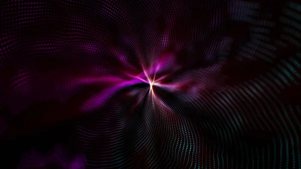 Fond abstrait de particules violettes lumineuses. 3d rendu illu — Photo