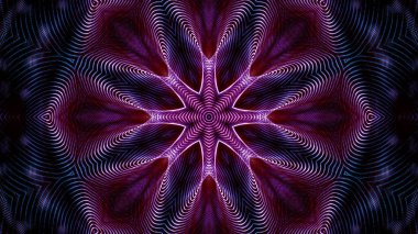 Mor yuvarlak parlak parçacıklardan oluşan kaleydoskop desenleri. abstra